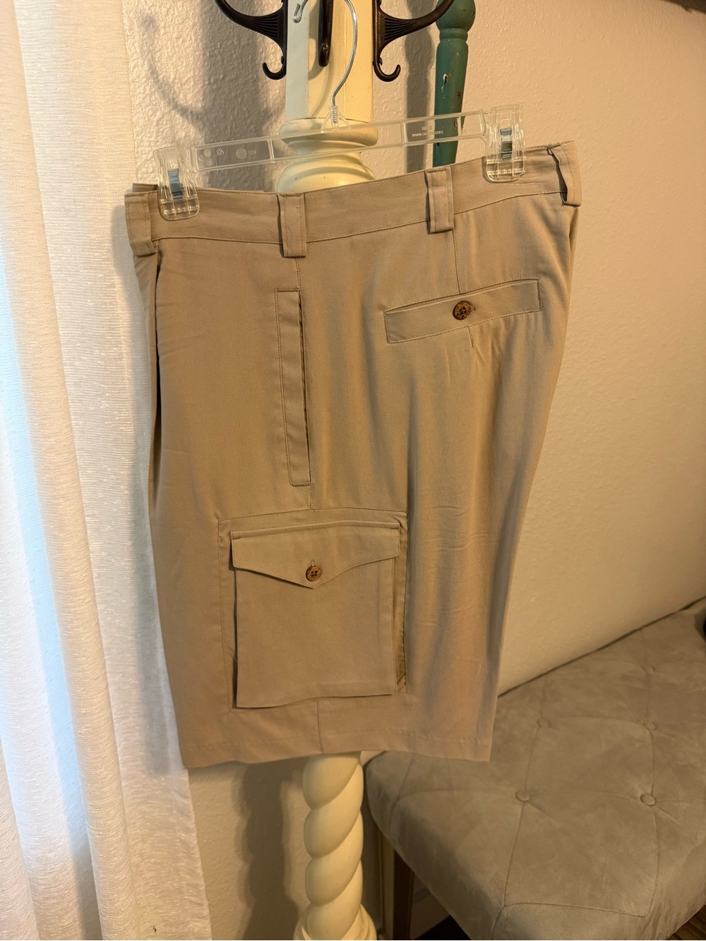 Men's Tan Cargo Shorts with Utility Pocket